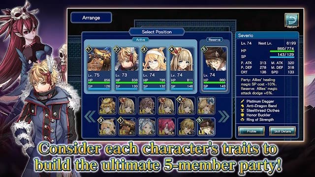 Xây dựng đội hình với tối đa 5 anh hùng, mỗi người mang trong mình những kỹ năng và vai trò chiến đấu độc đáo