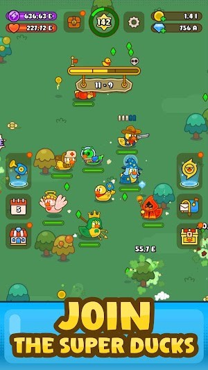 Rubber Duck Pham gia đội siêu vịt trong game Rubber Duck: Idle Squad Game