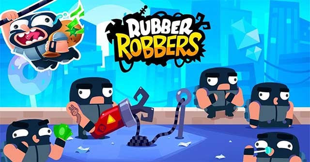 Giúp đội quân của bạn đánh cắp khi báu trong game phiêu lưu giải đố Rubber Robbers
