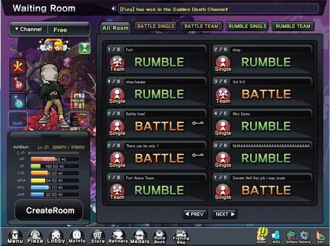 Phòng đợi game Rumble Fighter: Unleashed