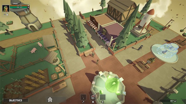 Xây dựng ngôi làng từ đống đổ nát trong khi chơi Runeroots game