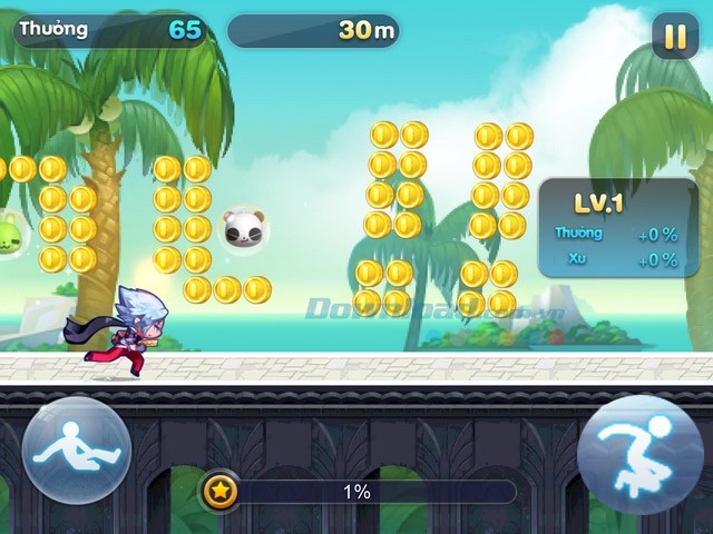 Giao diện chơi game Running Man