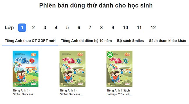 Lựa chọn lớp học thử tiếng Anh trên Sách Mềm