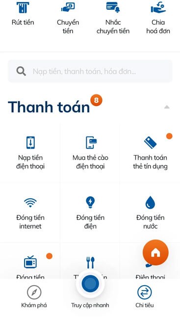 Thanh toán hóa đơn trên Sacombank Pay
