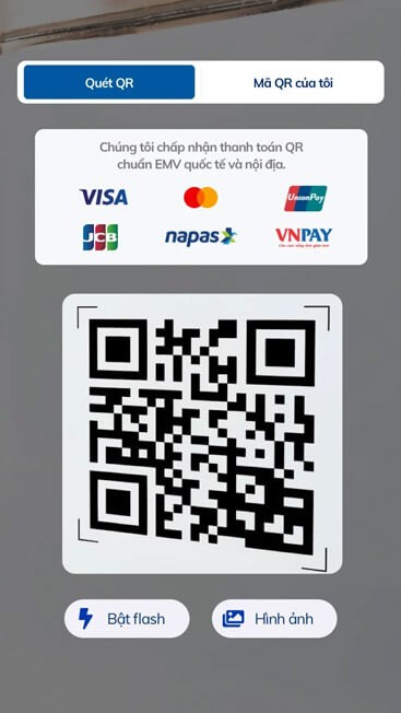 Quét mã QR trên Sacombank Pay