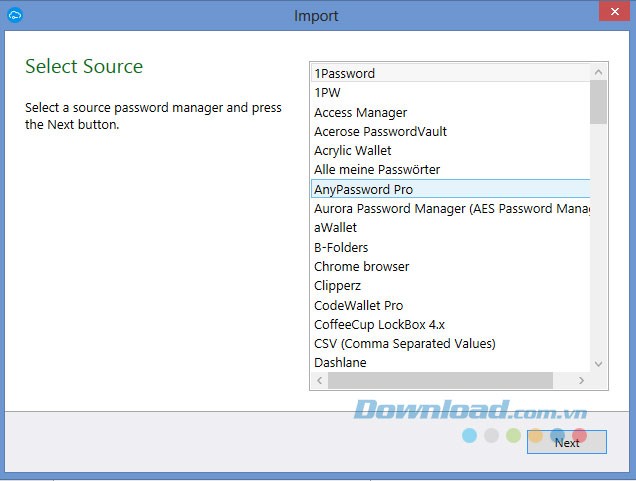 Người dùng có thể nhập file từ nhiều phần mềm khác