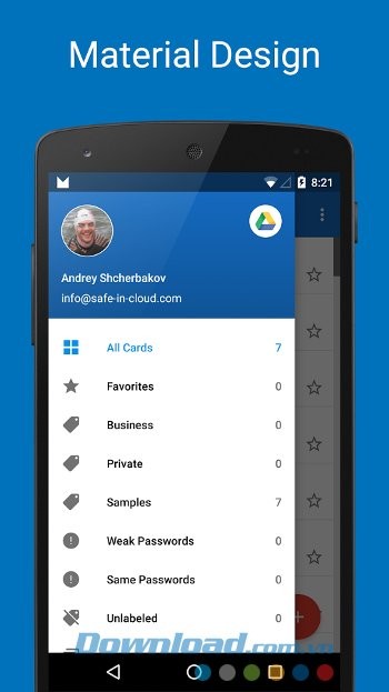 SafeInCloud sở hữu giao diện trực quan