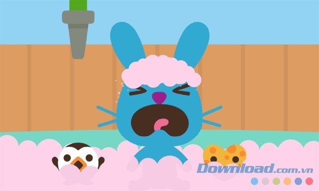 Bé sẽ được thực hành tắm cho trẻ con trên Sago Mini Babies