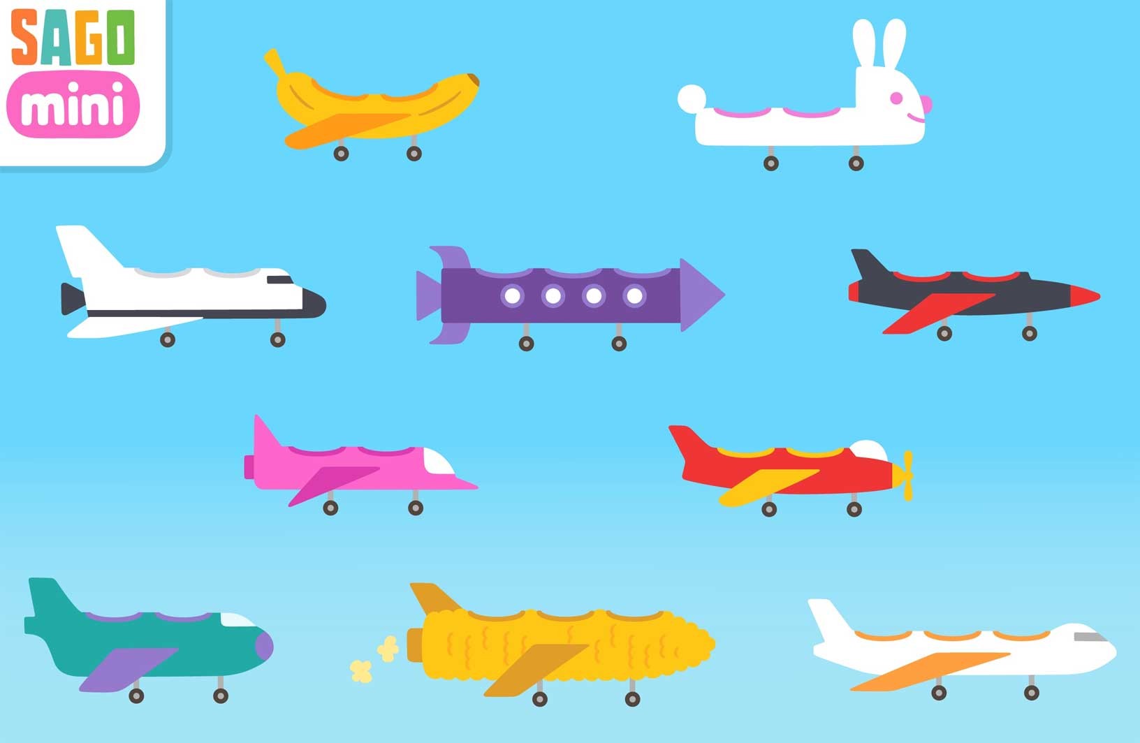 Sago Mini Planes cho iOS cung cấp một bộ sưu tập máy bay ngộ nghĩnh