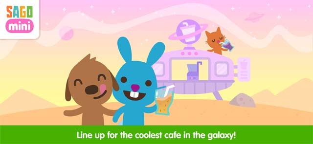 Xếp hàng để chờ đợi món đồ uống chất nhất vũ trụ trong Sago Mini Super Juice