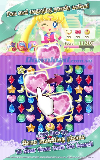 Một số tính năng của game Sailor Moon Drops trên Android
