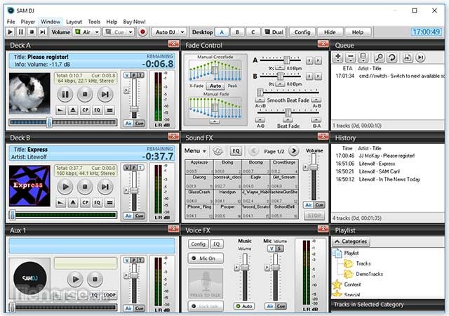 SAM DJ có thể tự động phân loại và quản lý hơn 50.000 bản nhạc