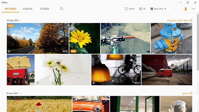 Giao diện hiện đại và trẻ trung của Samsung Gallery trên Windows 10