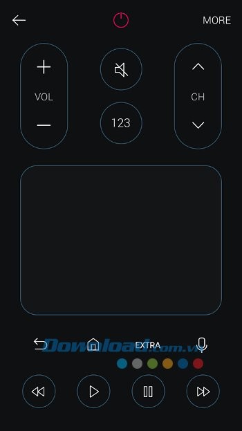 Giao diện Remote nền đen