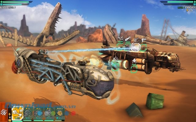 Giao diện màn đấu trong game Sandstorm: Pirate Wars