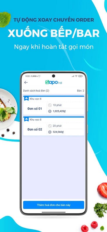 Kêt nối trực tuyến với bếp/bar