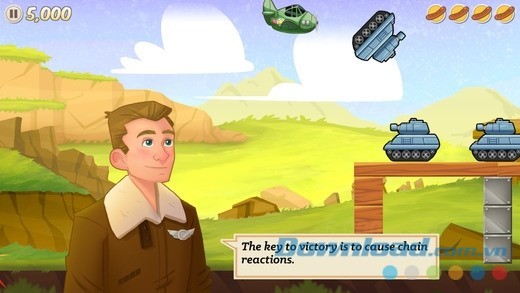 Sausage Bomber cho iOS hướng dẫn game thủ từng thao tác cần thiết khi chơi