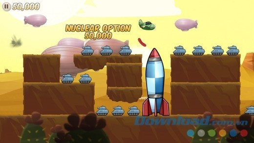 Sausage Bomber cho iOS có cả bom hạt nhân với sức mạnh tàn phá khủng khiếp