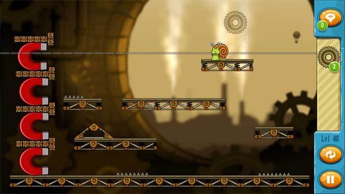 Lối chơi Save the Snail 2 cho iOS chủ yếu dựa trên vật lý