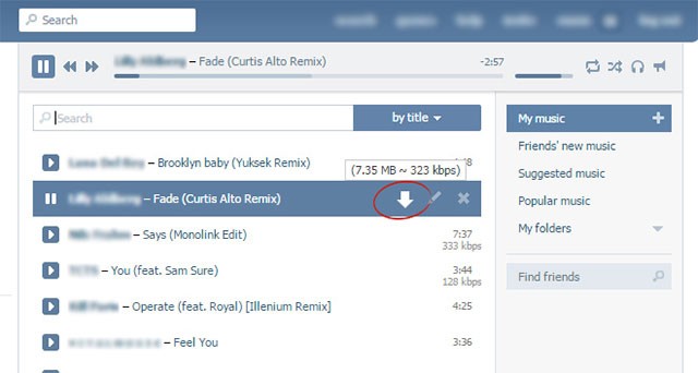 Download video, nhạc... từ mạng xã hội VK