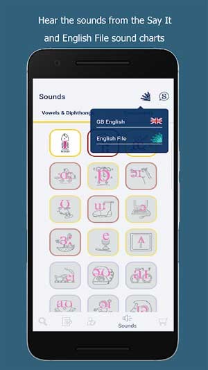 Ứng dụng sử dụng biểu đồ âm thanh của English File