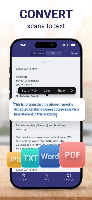 Scanner Pro chuyển tài liệu thành các file thuộc nhiều định dạng