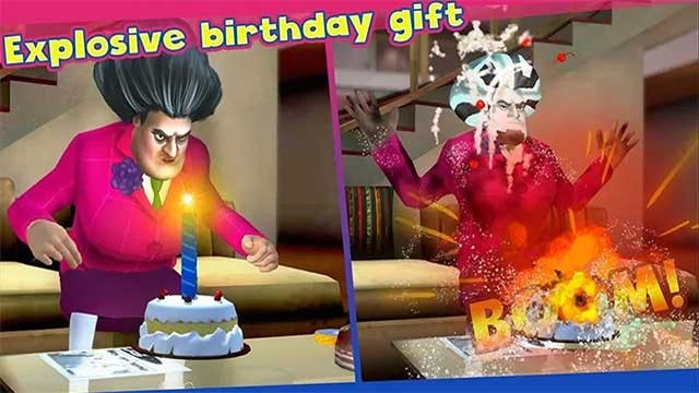 Khiến bà giáo già tức giận với những trò chơi khăm của bạn trong Scary Teacher 3D