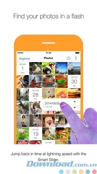 Tìm kiếm ảnh nhanh bằng thanh trượt