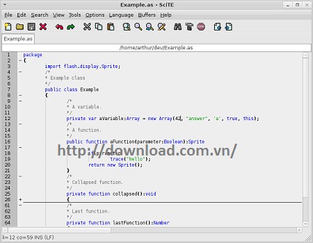 Soạn thảo code trong SciTE