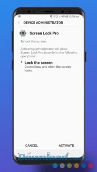 Screen Lock Pro cho Android cần quyền quản lý thiết bị