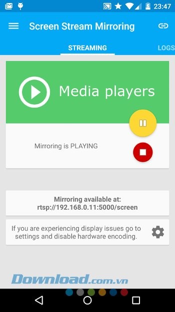 Giao diện Screen Stream Mirroring Free