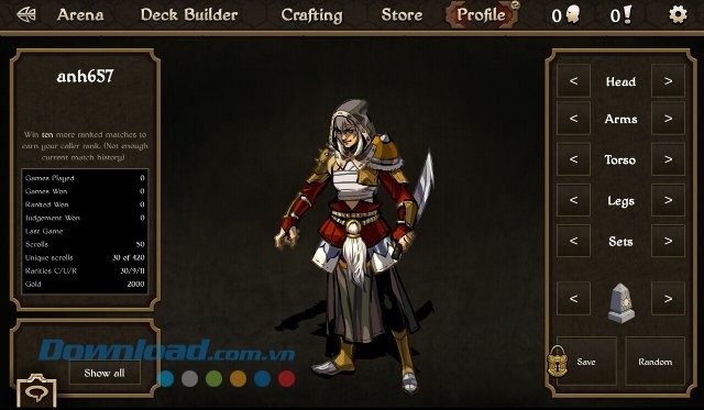 Thông tin nhân vật trong game Scrolls