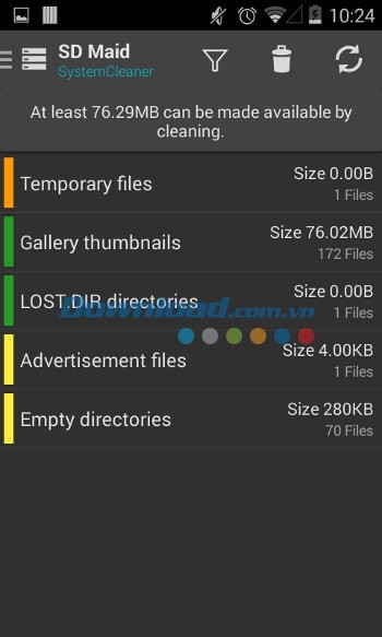 Tính năng SystemCleaner của SD Maid