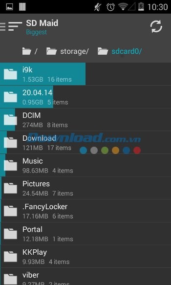Tính năng Biggest của SD Maid