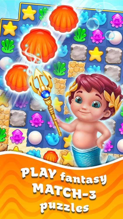 Game match-3 Cuộc phiêu lưu của hoàng tử biển Trito - Seascapes: Trito's Adventure