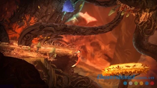 Điều khiển nhân vật con cáo trong game phiêu lưu giải đố Seasons after Fall cho máy tính
