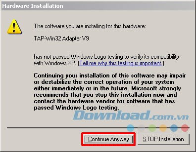Thông báo 1 khi cài đặt SecurityKISS