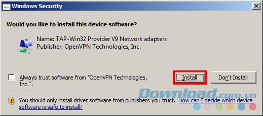Thông báo 2 khi cài đặt SecurityKISS