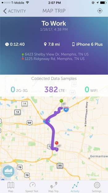 Sensorly có tính năng lập bản đồ chuyến đi độc đáo
