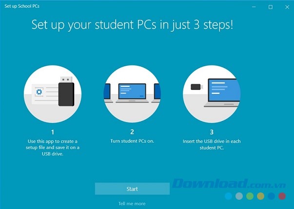Thiết lập các máy tính chỉ trong 3 bước bằng ứng dụng quản lý Set up School PCs