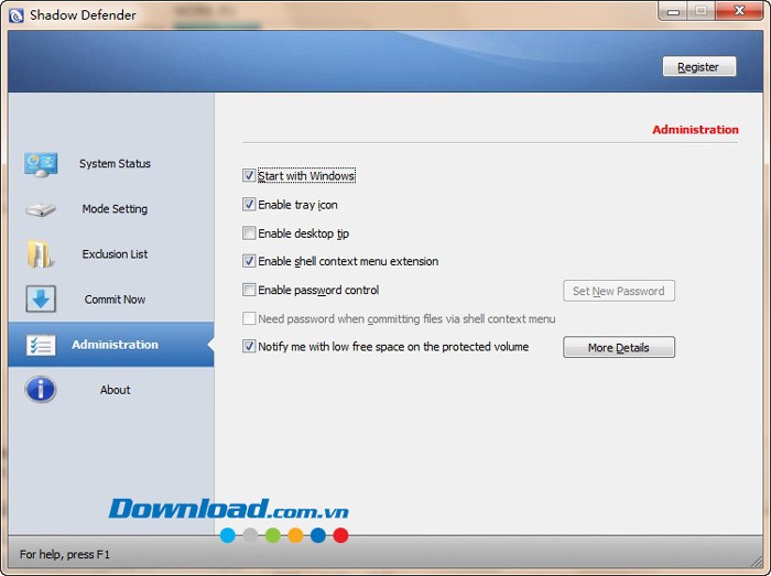 Shadow Defender trên Windows