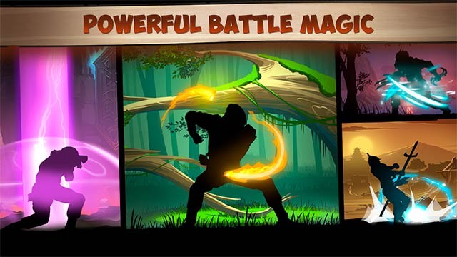 Kết hợp võ thuật đỉnh cao với ma thuật kỳ bí trong khi chơi Shadow Fight 2 cho Android