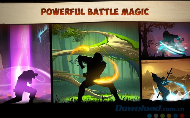 Sử dụng các tuyệt chiêu học được từ sư phụ trong game đối kháng Shadow Fight 2