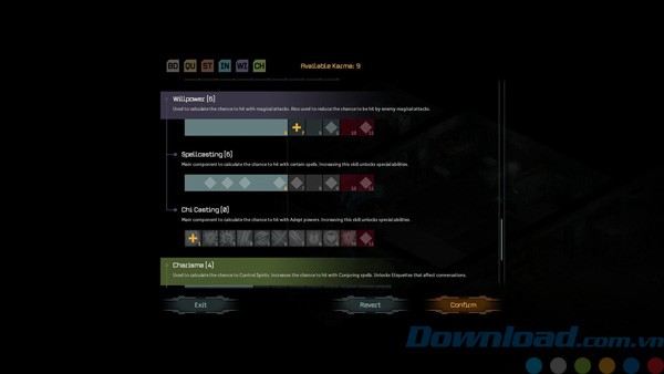 Hệ thống kỹ năng của nhân vật