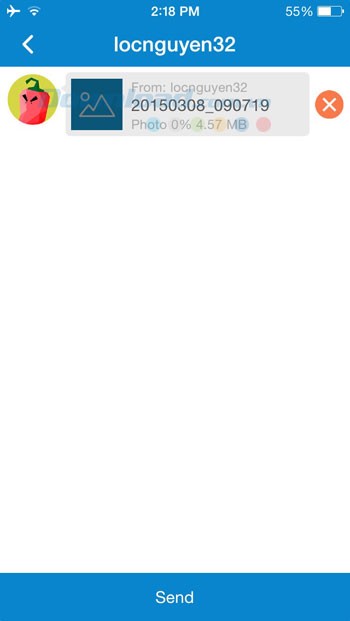 Nhận file từ thiết bị khác