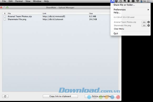 Xóa file trên Dropbox