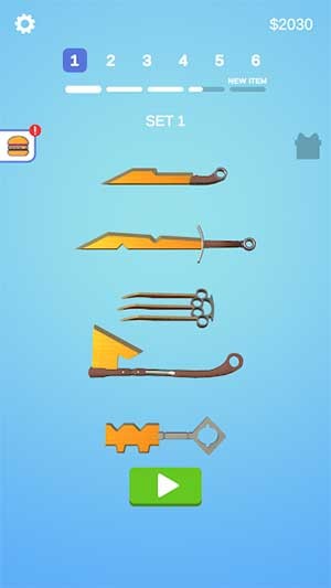 Mài nhiều con dao, thanh kiếm có hình thù đa dạng