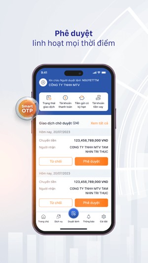 Phê duyệt linh hoạt mọi thời điểm