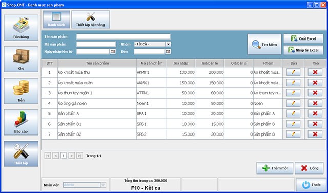 Danh mục sản phẩm