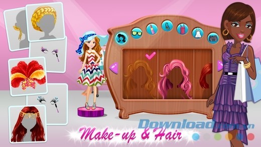 Kết hợp không giới hạn kiểu tóc và trang điểm trong Shopaholic World: Dress Up cho iOS